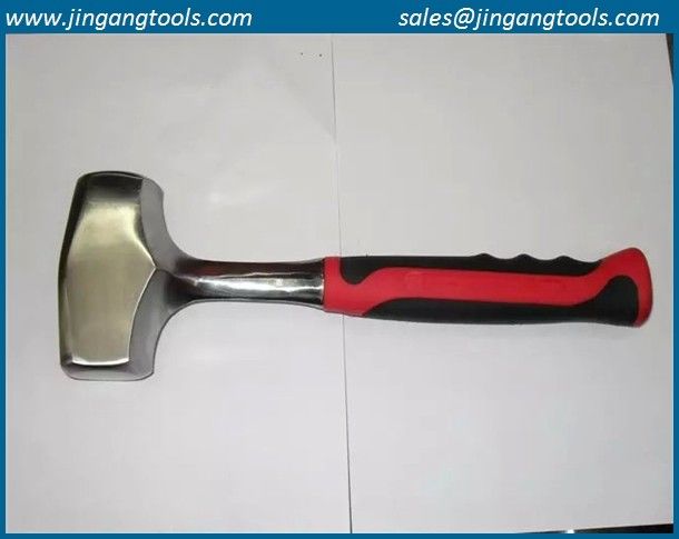 One piece stoning hammer steel handle soft tpr grip,one piece hammer