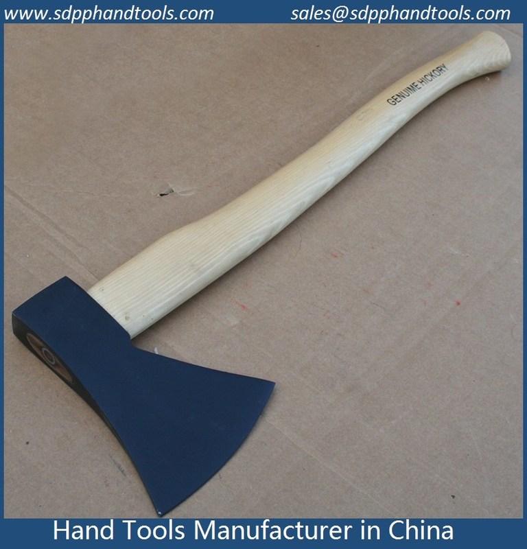 axe with hickory handle, striking tool with hickory handle, hickory