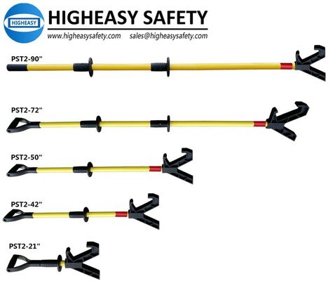Push pull pole with V rubber nylon, push safety stick with D grip, 42 inch, 50inch, 72inch, 90inch, pull stick factory