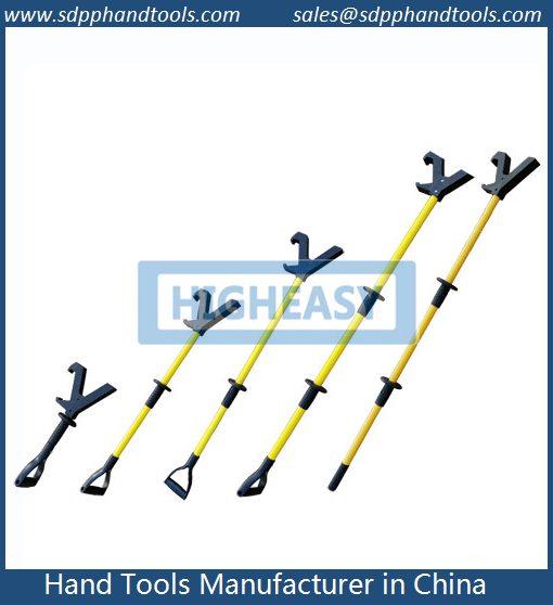 50 inch push pull pole, yellow color with black nylon V head, push pole