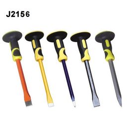 J2156 High quality cold chisels/stone chisels with TPR grip handle,