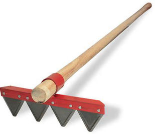 forest fire rake with 60" hardwood handle, 4 teeth fire rake, fire fighting rake