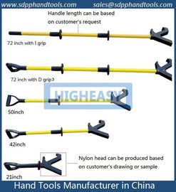 push pull pole safety tool, size 21" 42" 50" 72" 90", yellow fiber handle with high strength Nylon V head