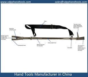 Hooligan tool with standard claw Pike & Ducbail, Machine grooved non-slip grip round handle