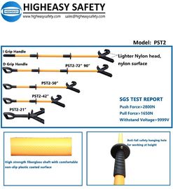 push pull stick with lighter nylon tooling head, plastic anti-slip fiberglass D grip'i 21" 42" 50" 72" 90"