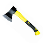 Axe with rubber handle, 45# carbon steel forged axe head with fiber glass handle