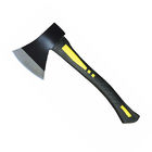 A613 axe with rubber grip handle, 45# carbon steel forged axe head with fiber glass handle