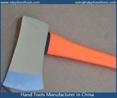 felling axe with fiberglass handle with rubber grip, forged axe head, colorful plastic costed fiberglass handle