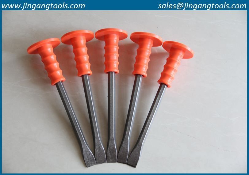 Forged Pointed cold chisel with comfortable PVC Handle