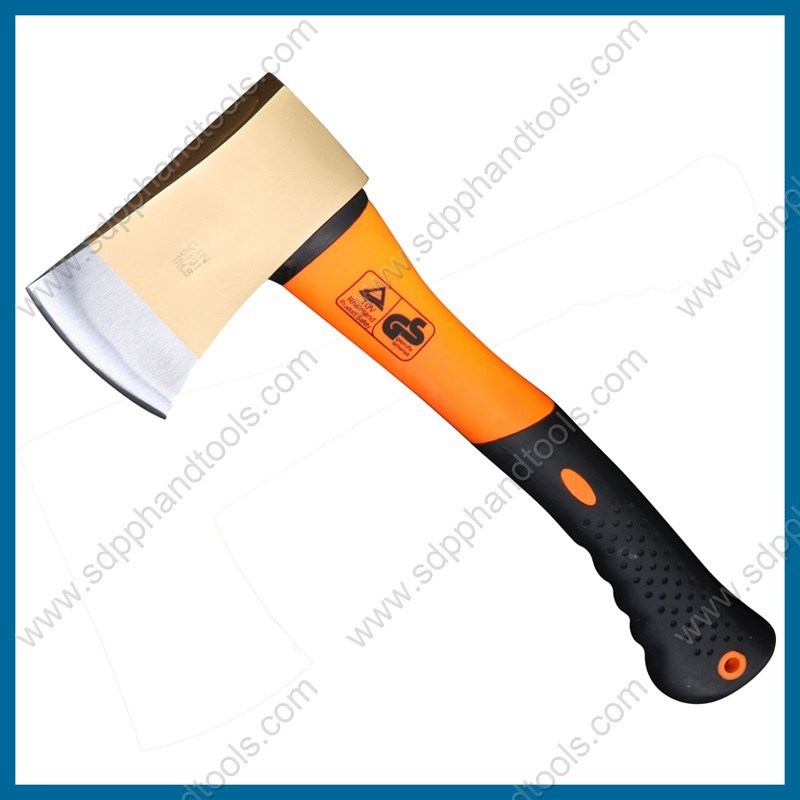 GS axe with fiberglass handle, felling axe with fiber handle, single