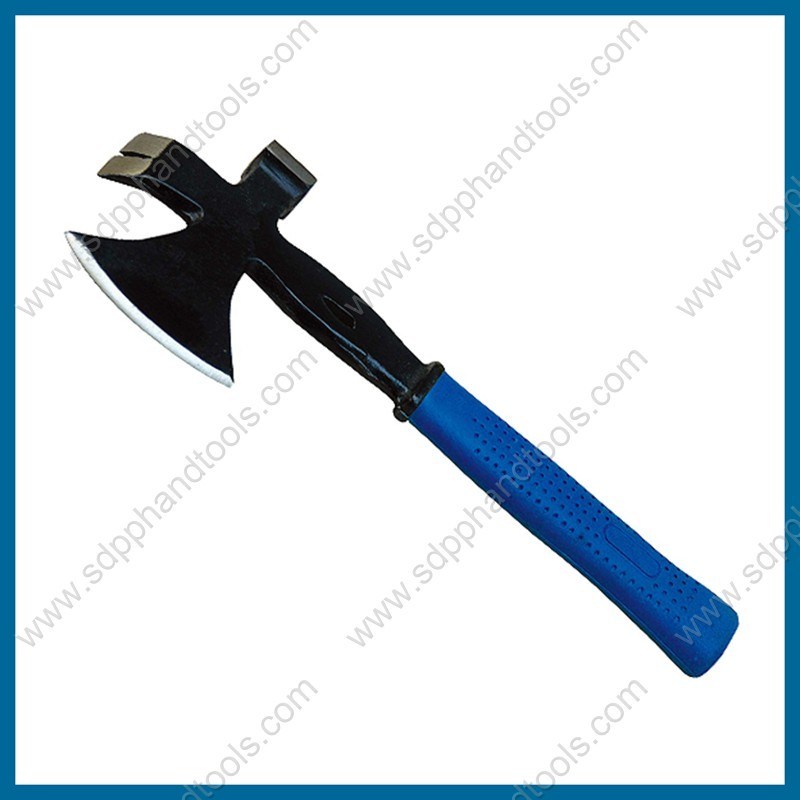 multiuse hatchet, 13 inch length, rubber grip handle, axe hammer claw