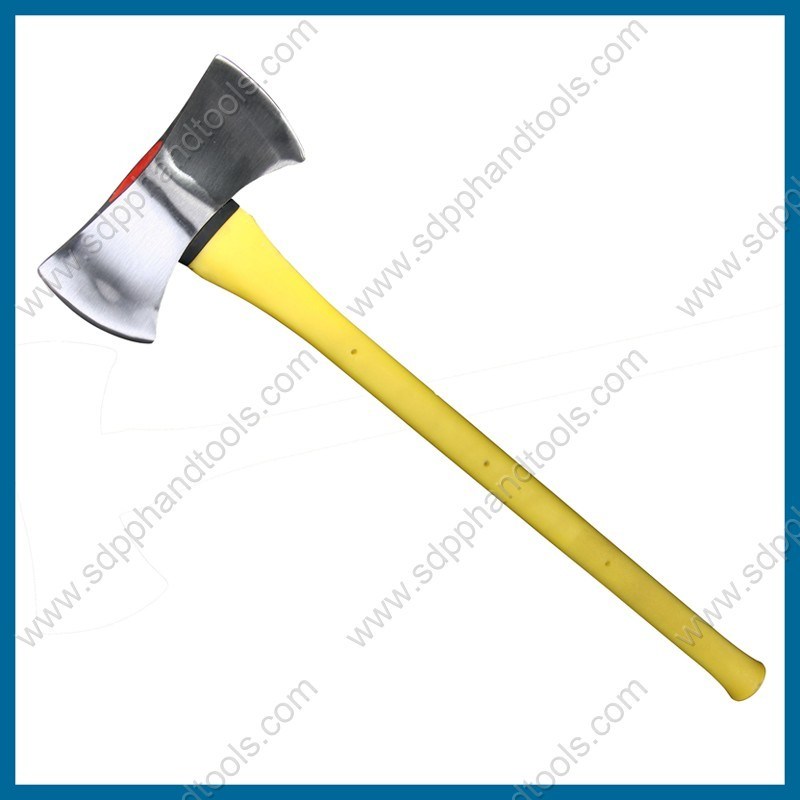 chrome plate double bit axe with fiberglass handle, 3.5LB double bit