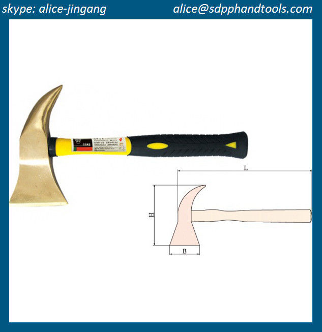 non sparking axe, fireman axe, Anti-explosion firefighting axe with fiberglass handle, Used in flammable and explosive