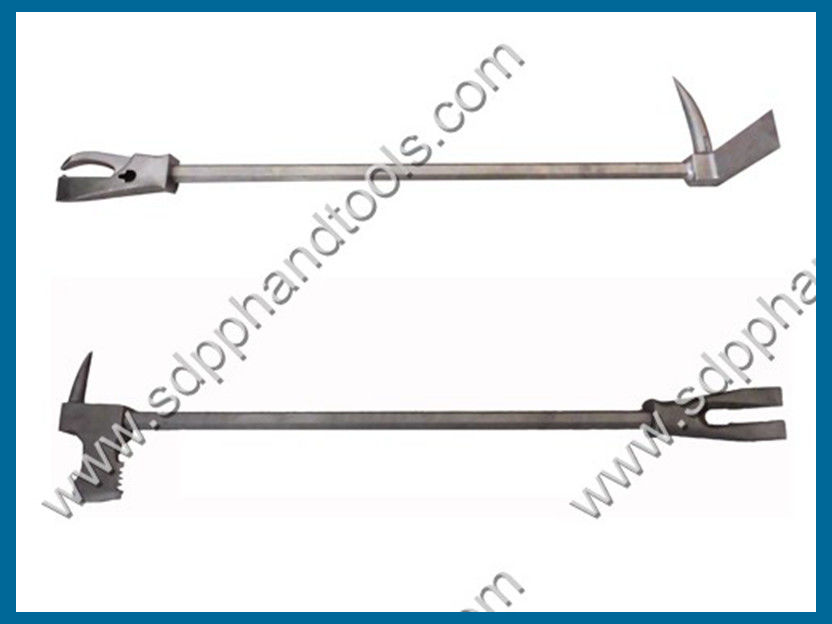 Hooligan tool, halligan bar, claw head round handle, high carbon steel forged, chrome plated or nickle plated