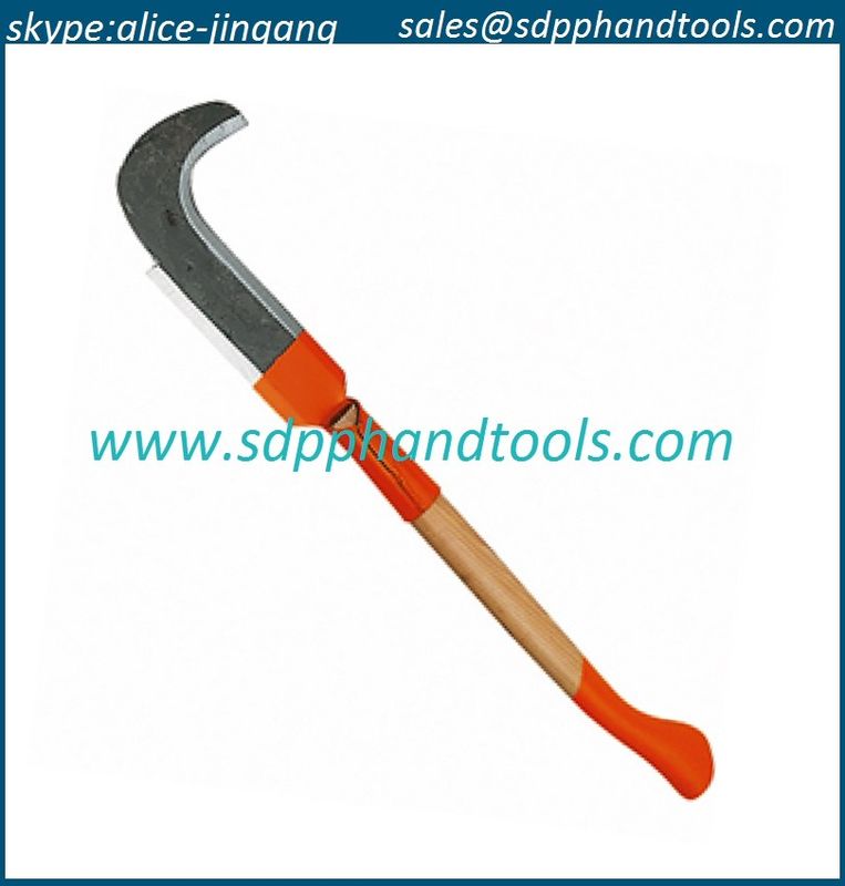 High quality bush hook with axe handle, sharped ditch bank blade with wooden axe handle
