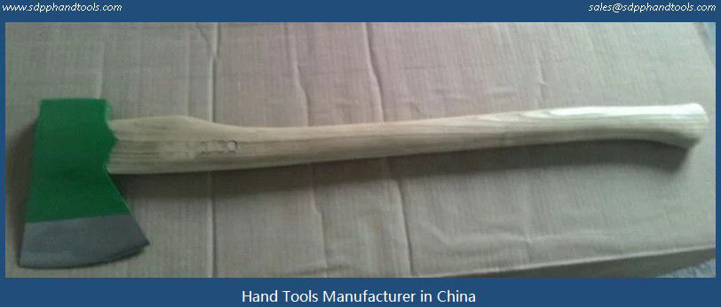 oak wood maire jersey axes hatchet china supplier competitive price, green color jersey axes head with wooden handle