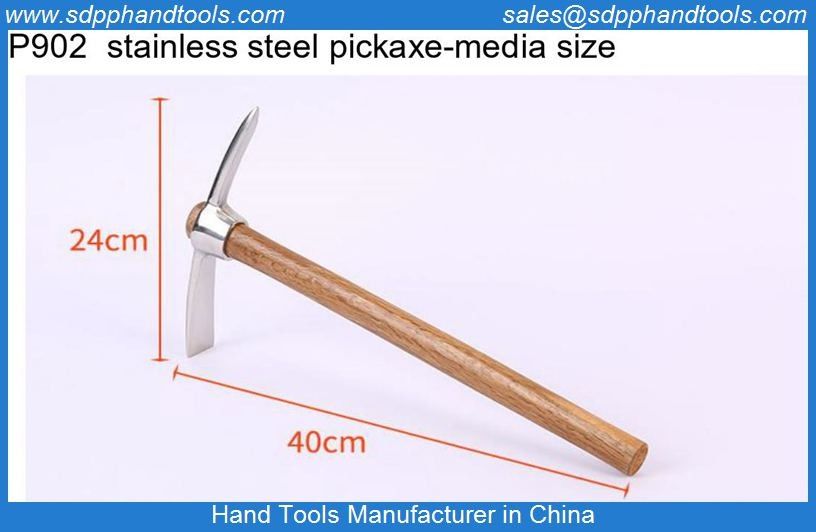 P902 Stainless steel pickaxe hoe, stainless steel chisel axe hoe,mountain climbing pickaxe, stailess steel axe hand tool