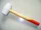 white rubber hammer with ash wood handle 1/3 red, soft face hammer