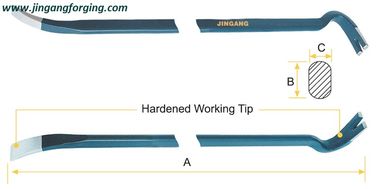 Oval shank wrecking bar pry bar