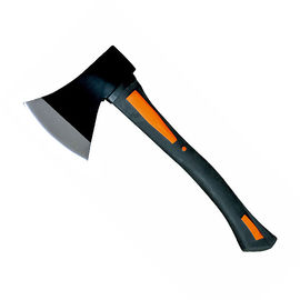 A613 axe with plastic coated with rubber grip handle, 45# carbon steel forged axe head with fiber glass handle