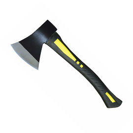 A613 axe with plastic coated with rubber grip handle, 45# carbon steel forged axe head with fiber glass handle