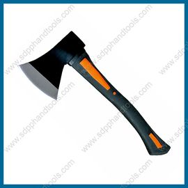 hatchet with fiber handle plastic coated rubber grip handle,  fiberglass handle axe, single bit hatchet