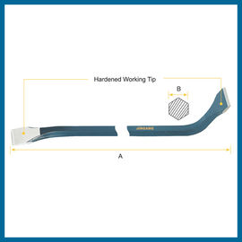 STRIPPING-BAR-HEXAGONAL SHANK, TWO CHISEL ENDS CROW BAR, BENT CHISELS PRY BAR