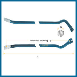 WRECKING-BAR-PRY BAR-HEXAGONAL-SHANK, bent chisel with claw ends, Nails Claw/Nails Puller