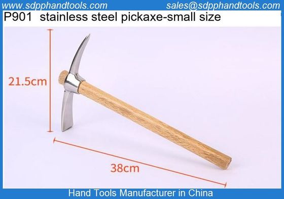 Stainless steel pickaxe, hoe, double-headed pickaxe, mountain climbing pickaxe with wooden handle