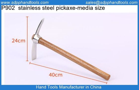 Stainless steel pickaxe, hoe, double-headed pickaxe, mountain climbing pickaxe with wooden handle