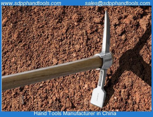 Stainless steel pickaxe, hoe, double-headed pickaxe, mountain climbing pickaxe with wooden handle