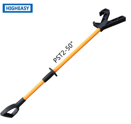 fiberglass pull push pole with D grip, nylon V end, various colors pull push pole, push pull stick from China factory