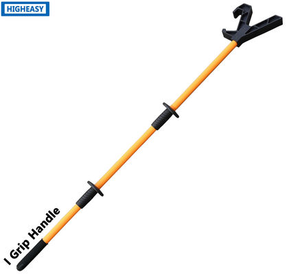 fiberglass pull push pole with D grip, nylon V end, various colors pull push pole, push pull stick from China factory