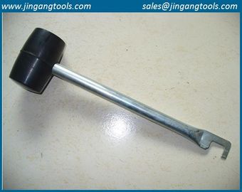 Steel Pipe Handle Rubber Hammer,  steel handle, steel pipe handle with hook